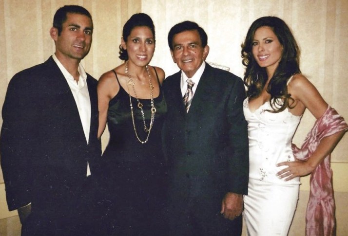 Casey Kasem, third from left, surrounded by his children from his first marriage, Michael, Julie, and Kerri KERRI KASEM